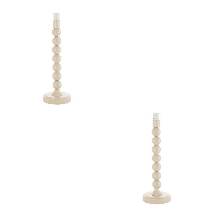 2 PACK Table Lamp Base Only - Gloss almond white paint - 7W LED E14
