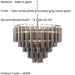 Hanging Ceiling Pendant Light - Satin brass plate & smokey grey lustre glass - 12 x 3W LED G9
