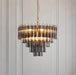 2 PACK Hanging Ceiling Pendant Light - Satin brass plate & smokey grey lustre glass - 12 x 3W LED G9