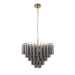 2 PACK Hanging Ceiling Pendant Light - Satin brass plate & smokey grey lustre glass - 12 x 3W LED G9