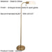 2 PACK 1400mm Tall Floor Lamp - Antique brass plate & opal glass - 10W LED E27