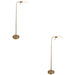 2 PACK 1400mm Tall Floor Lamp - Antique brass plate & opal glass - 10W LED E27