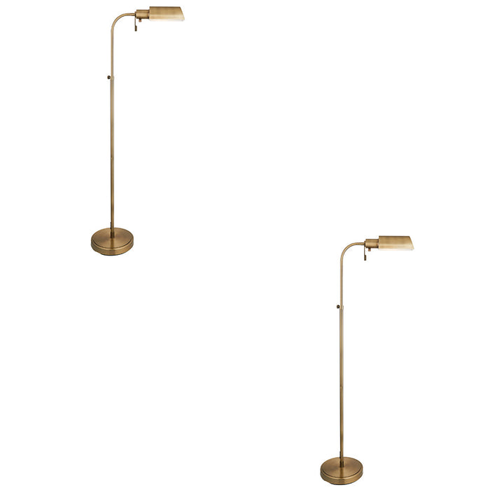 2 PACK 1400mm Tall Floor Lamp - Antique brass plate - 10W LED E27