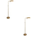 2 PACK 1400mm Tall Floor Lamp - Antique brass plate - 10W LED E27