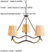 Hanging Ceiling Pendant Light - Matt black & natural raffia - 3 x 6W LED E14