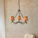 2 PACK Hanging Ceiling Pendant Light - Matt black & natural raffia - 3 x 6W LED E14