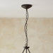 Hanging Ceiling Pendant Light - Matt black & natural raffia - 3 x 6W LED E14