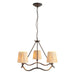 Hanging Ceiling Pendant Light - Matt black & natural raffia - 3 x 6W LED E14