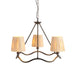 Hanging Ceiling Pendant Light - Matt black & natural raffia - 3 x 6W LED E14