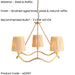 Hanging Ceiling Pendant Light - Brushed aged brass plate & natural raffia - 3 x 6W LED E14