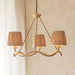 2 PACK Hanging Ceiling Pendant Light - Brushed aged brass plate & natural raffia - 3 x 6W LED E14