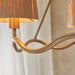 Hanging Ceiling Pendant Light - Brushed aged brass plate & natural raffia - 3 x 6W LED E14