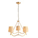 Hanging Ceiling Pendant Light - Brushed aged brass plate & natural raffia - 3 x 6W LED E14