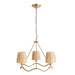 2 PACK Hanging Ceiling Pendant Light - Brushed aged brass plate & natural raffia - 3 x 6W LED E14