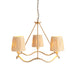 Hanging Ceiling Pendant Light - Brushed aged brass plate & natural raffia - 3 x 6W LED E14