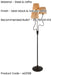 1560mm Tall Floor Lamp - Matt black & natural raffia - 3 x 7W LED E14