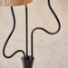 2 PACK 1560mm Tall Floor Lamp - Matt black & natural raffia - 3 x 7W LED E14