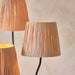 2 PACK 1560mm Tall Floor Lamp - Matt black & natural raffia - 3 x 7W LED E14