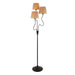 1560mm Tall Floor Lamp - Matt black & natural raffia - 3 x 7W LED E14