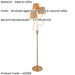 2 PACK 1560mm Tall Floor Lamp - Brushed aged brass plate & natural raffia - 3 x 7W LED E14