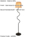 1500mm Tall Floor Lamp - Matt black & natural raffia - 40W E27 GLS