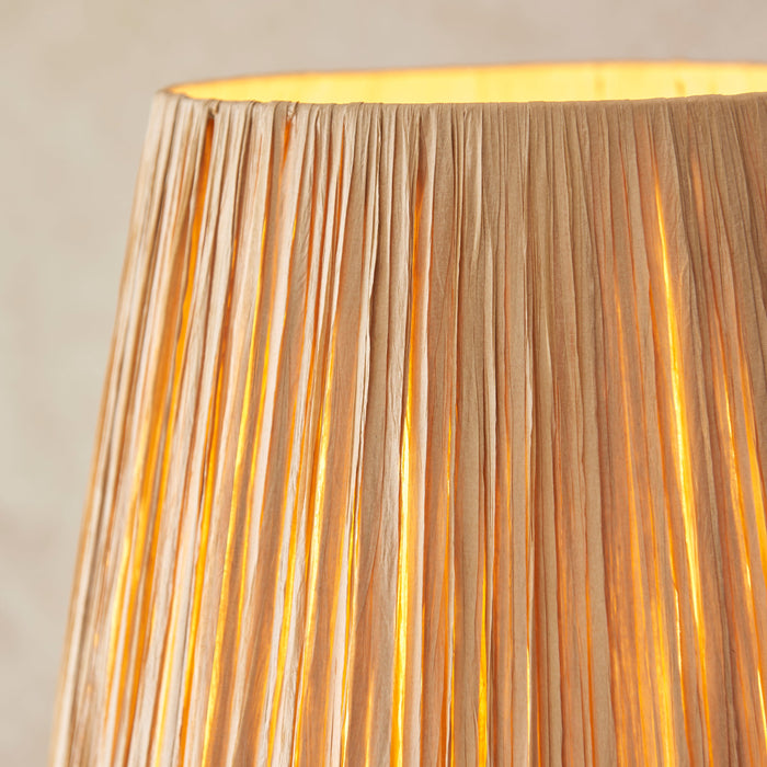 2 PACK 1500mm Tall Floor Lamp - Matt black & natural raffia - 40W E27 GLS