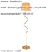 1500mm Tall Floor Lamp - Brushed aged brass plate & natural raffia - 10W LED E27