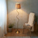 2 PACK 1500mm Tall Floor Lamp - Brushed aged brass plate & natural raffia - 10W LED E27