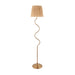 2 PACK 1500mm Tall Floor Lamp - Brushed aged brass plate & natural raffia - 10W LED E27