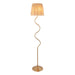 1500mm Tall Floor Lamp - Brushed aged brass plate & natural raffia - 10W LED E27