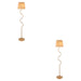 2 PACK 1500mm Tall Floor Lamp - Brushed aged brass plate & natural raffia - 10W LED E27