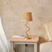 Table Lamp & Shade - Brushed aged brass plate & natural raffia - 7W LED E14