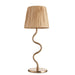 2 PACK Table Lamp & Shade - Brushed aged brass plate & natural raffia - 7W LED E14