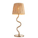 Table Lamp & Shade - Brushed aged brass plate & natural raffia - 7W LED E14
