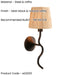 2 PACK Dimmable Wall Light - Matt black & natural raffia - Trendy Wave Arm Bedside Sconce