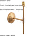 Dimmable Wall Light - Brushed aged brass plate - Reeded Rose T Bar Arm Sconce - 7W B22 LED
