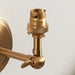 Dimmable Wall Light - Brushed aged brass plate - Step Rose Wing Arm Sconce - 7W B22 LED