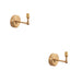 2 PACK Dimmable Wall Light - Brushed aged brass plate - Step Rose Wing Arm Sconce - 7W B22 LED