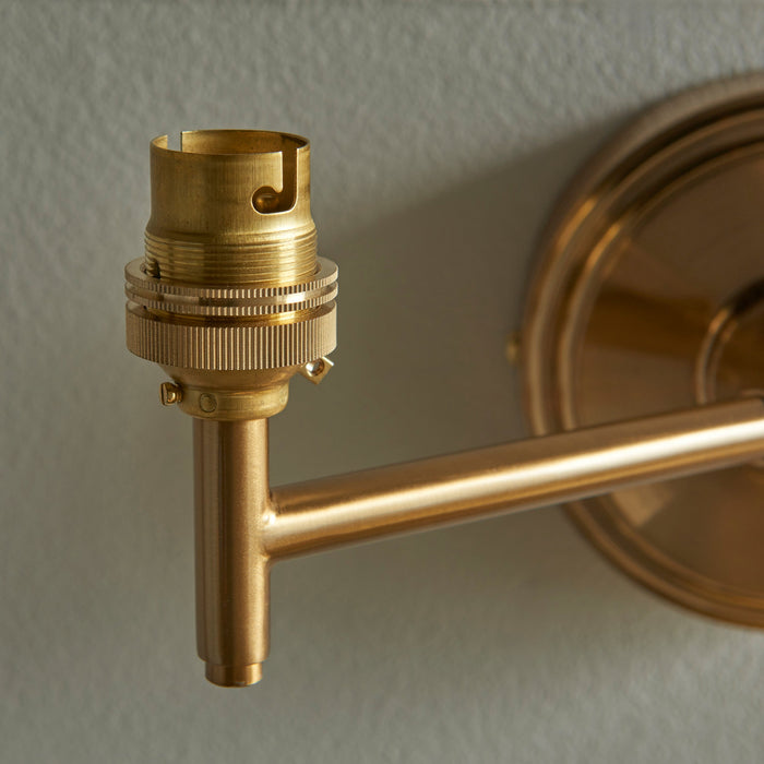 2 PACK Dimmable Wall Light - Brushed aged brass plate - Step Rose Fold Arm Sconce - 7W B22 LED