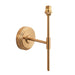 Dimmable Wall Light - Brushed aged brass plate - Step Rose T Bar Arm Sconce - 7W B22 LED