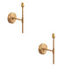 2 PACK Dimmable Wall Light - Brushed aged brass plate - Step Rose T Bar Arm Sconce - 7W B22 LED