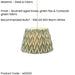 Hanging Ceiling Pendant Light - Brushed aged brass, green flex & Cotswold green fabric - 6W LED B22