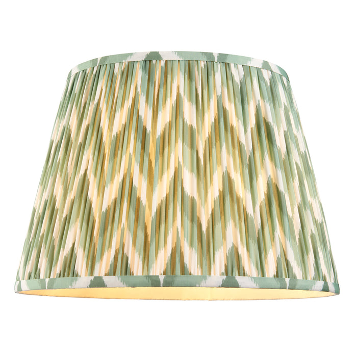 Hanging Ceiling Pendant Light - Brushed aged brass, green flex & Cotswold green fabric - 6W LED B22
