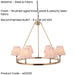 2 PACK Hanging Ceiling Pendant Light - Brushed aged brass plate & peachy keen fabric - 6 x 7W LED B22