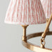Hanging Ceiling Pendant Light - Brushed aged brass plate & peachy keen fabric - 6 x 7W LED B22