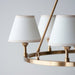 Hanging Ceiling Pendant Light - Brushed aged brass plate & vintage white fabric - 6 x 7W LED B22