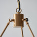 Hanging Ceiling Pendant Light - Brushed aged brass plate & vintage white fabric - 6 x 7W LED B22