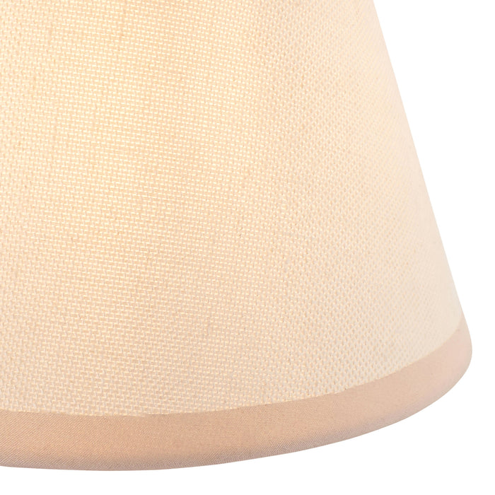 Hanging Ceiling Pendant Light - Brushed aged brass plate & vintage white fabric - 6 x 7W LED B22