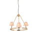 Hanging Ceiling Pendant Light - Brushed aged brass plate & peachy keen fabric - 3 x 7W LED B22