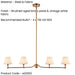 Hanging Ceiling Pendant Light - Brushed aged brass plate & vintage white fabric - 4 x 7W LED B22